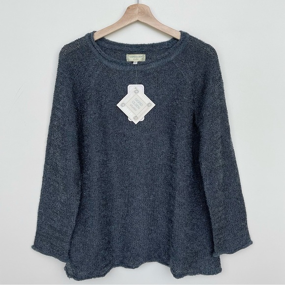 SIGRID OLSEN Studio Sequin Sweater Blend Wool Relaxed Long Sleeves Stretch Blue - Picture 5 of 13